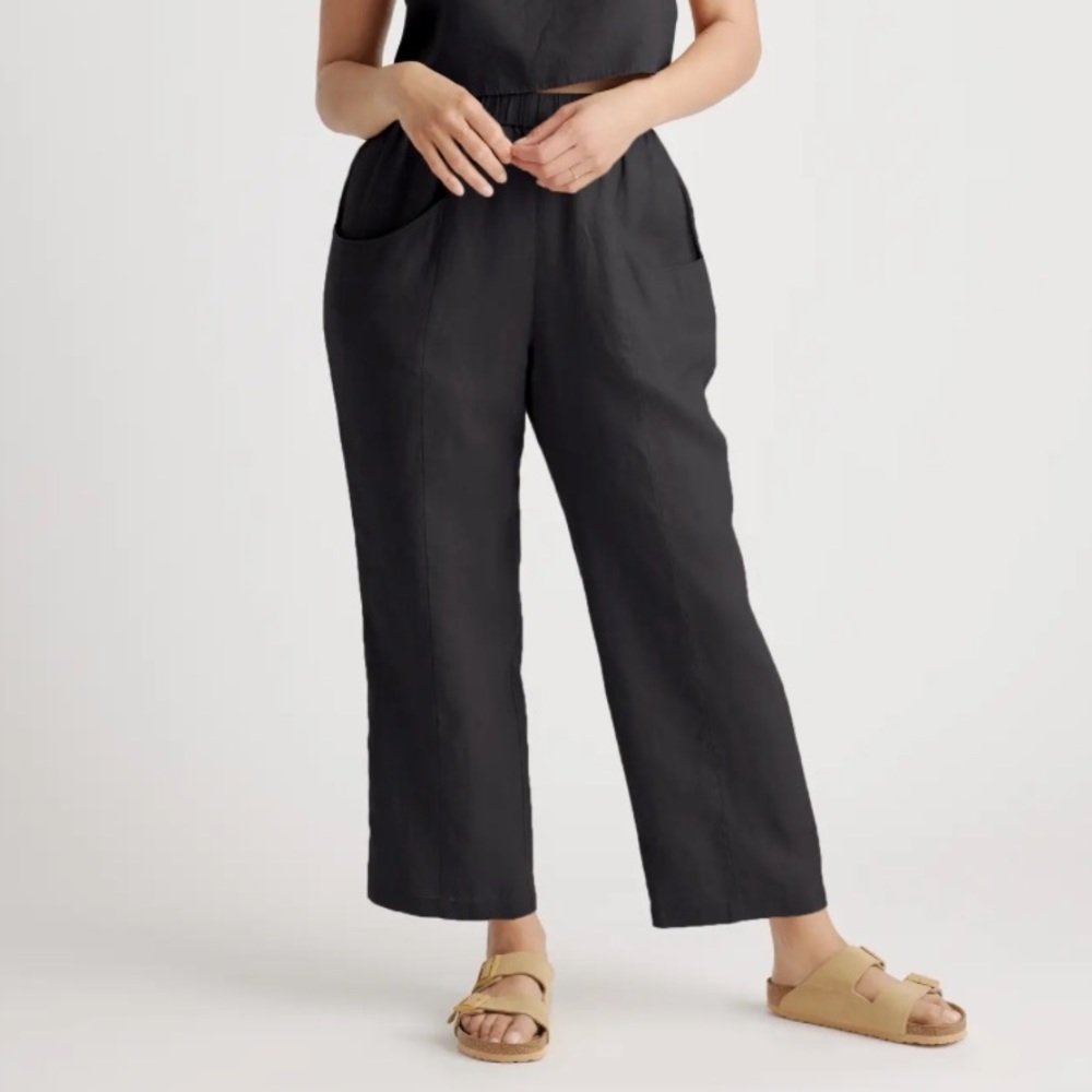 100% European Linen Tapered Ankle Pant